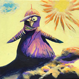 "Pingvin" – akrylmålning av Lennart Jensen